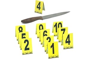 Panda Loco CSI - Marcadores de números de escena del crimen - Divertidos juegos de fiesta de asesinato para Halloween, evidencia policial