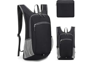 Creperture Mochila ligera y plegable, mochila de senderismo de 18 litros, tela Oxford, resistente al agua, mochila de camping para hombres y mujeres, deportes al aire libre, viajes, senderismo y