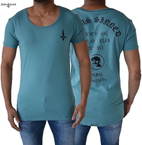 Judas Sinned Mens Crew Neck Scoop Graphic Picture Longline Stylish Designer Short Sleeve T Shirt Tee Top 10 Various Styles &amp; Colours