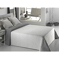 Mora Alma Colcha Reversible, Poliéster, Gris, 180 x 200 cm