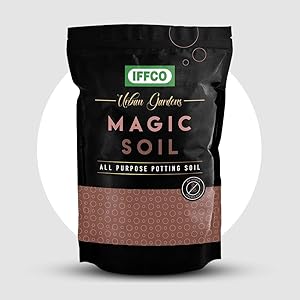 IFFCO Urban Gardens - Potting Soil 5kg - Magic Soil Potting Mix, Made with Export Quality Cocopeat with Added Organic Manure, Perlite & Nutrients - Ready to use Soil for Home Garden