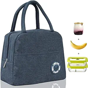 TOAVI New Lunch Bag, Thermal Insulated Cooler Bento Tote Bag, Thickened Picnic Handbag with Two Large Pockets, Lunch Containers Foldable for Men Women Kids || Multi