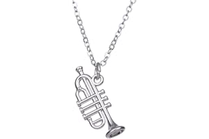 AMAXER Small Trumpet Music Instrument Pendant Y-Link Necklace for Girls Boys
