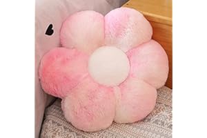 Morbuy Flower Shaped Plush Pillow Cushion Chair Seat Pad, Fluffy Soft Cute Flowers Cushion Floor Tatami Seating Pillow, Bedroom Sofa Reading Corner Decor (30cm/11.8inch,Pink)