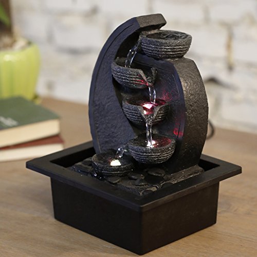 zen‘ Light cascade-v2 Brunnen Polyresin grau/schwarz 17 x 21 x 26 cm - 2