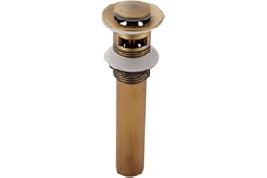 Weare Home Latón con acabado antiguo, todos los latón, estilo retro, accesorios para cuarto de baño, válvula de desagüe con desbordamiento Bronce Retro.