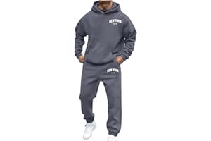 NQYIOS Tracksuit Mens Full Set Long Sleeve Hooded Sweatshirt and Sweatpants Set Hoodie Joggers Sets 2 Piece Fashion Sweatsuits for Men Sport Set Sweatpants and Sweatshirt Christmas