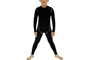 YUSHOW Set di Compressione per Bambini Intimo Termico Maglia Termica Bambino Pantaloni Sci Ragazzo Asciugatura Rapida Calcio Completo Termico
