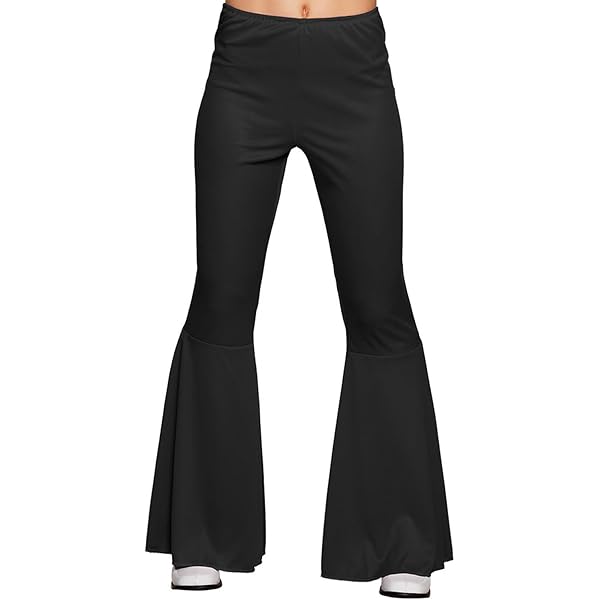 HAWILAND Leren damesbroek met hoge taille, bootcut, lederlook, wijde pijpen, jeans met zakken, M