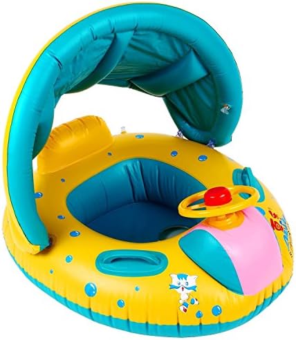 Berry President Baby Spring Float Swimming Ring Inflatable Swimming Safety Seat Adjustable Sunshade Seat Boat Ring - Suitable For16-36 month old