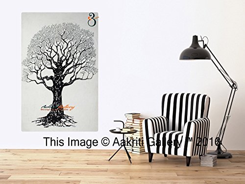 Tapestry Single Black and White Dry Tree Wall Hanging Art Decor Mandala Hippie Dorm 84X55 inches AAKRITI GALLERY