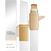 NHPY Color-Changing Korean Foundation Stick,For All Skin Types,2 in 1 With Brush Head,Full To Medium Coverage Foundation Make