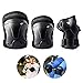 Produktbild Windwalker 6-Teilig Schonersets Protektorenset Schutzset Handgelenkschoner Knieschoner Ellenbogenschoner für Kinder Teenager Erwachsene Skateboard BMX Radfahren Inline-Skates Rollschuhe Schlittschuhe Scooter Schwarz S/M/L