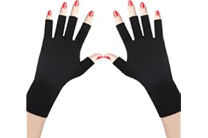Yolev Anti UV Gloves for Gel Nail Lamp, Sun Gloves for Women UV Protection Professional Protection Gloves for Manicures, Hands Cover for Outdoor Sports Touchscreen Gloves