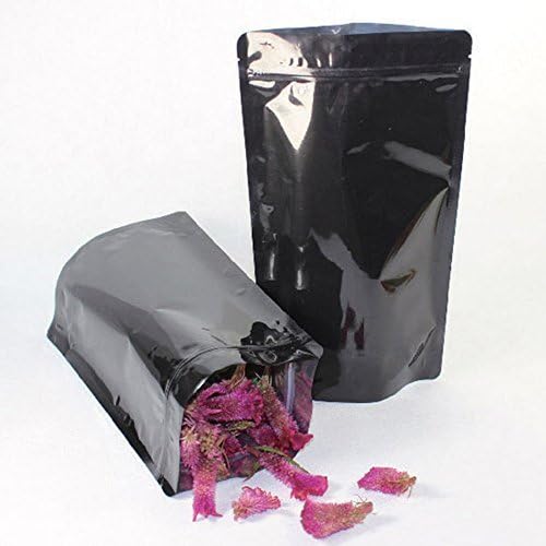 25 Heavy-Duty Black Zip Lock Mylar Stand Up Pouch Bag 18x30cm (7x11.8) by QQ Studio Group
