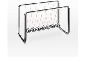 CERROPI Newton Cradle Balance Balls, Newton Pendulum with 7 Balls, Classic Newton Swing Ball, Decorative Physics Gadget for Desk, Stainless Steel Frame, 38 Sec Swingtime