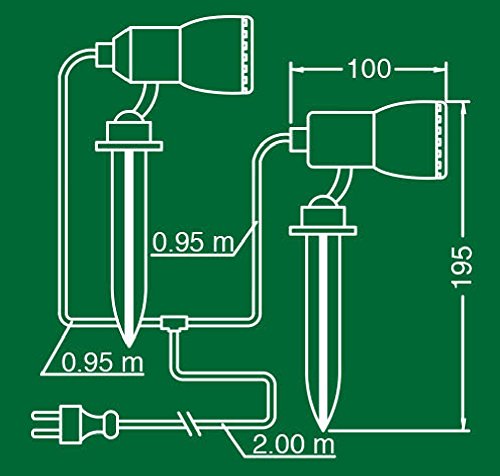 Trango 2-flammiger LED Gartenstrahler inkl. 2x LED Leuchtmittel 230V (TG3077) - 3