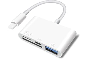 SUNTRSI 4 in 1 SD/Micro SD Card Reader for Phone/Pad/Camera, SD/TF Card Reader, USB Socket OTG Adapter, Dual Card Slot Memory Card Reader, No Application Required, Plug and Play