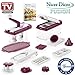 Produktbild Genius Nicer Dicer Fusion Julietti inkl Nicer Twist | 23 Teile | Alles-Schneider | Reiben | Julienne + Spiralen | Hobeln | Würfeln | Mixen | Schneid-Gerät | TV-NEU Farbe Bordeaux-Weiß