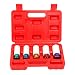 Produktbild FreeTec 5-tlg Steckschlüssel-Satz 15 17 19 21 22 mm Schlagschrauber- Kraft-Schoneinsätze 1/2" CR.Mo