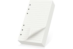 Yarotm Hojas Recambio A6-180PCS Refill Lined Paper A6 9.5x17.2cm - 100GSM Papel Recambios con 6 Agujeros para Anillas - Hojas Rayas 8mm Perforadas de Agendas Carpeta Planificar Journal