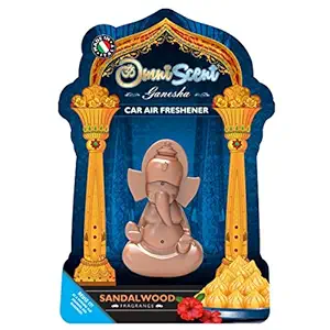 Omniscent Ganesha Car Air Freshener, Sandalwood, 12g