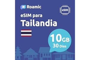 Roamic eSIM Tailandia para Viajeros - eSIM para Tailandia - Datos Móviles en 5G/4G y Conexión de Alta Velocidad (10GB - 30 Días)