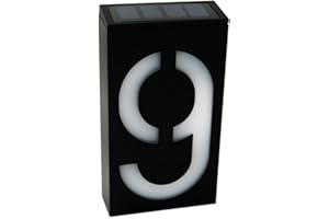 Número de Casa con 6-LED Luz Solare, KEEDA Exterior Lámpara Solar Números de Puerta para casa, hotel, puerta, Villa