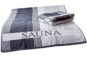 ‎DYCKHOFF Dyckhoff Exklusives XL Saunatuch 80 x 200 cm - 450g/m2 - Oeko Tex 100 - aus dem Hause (anthrazit/weiß/grau)