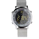 Ansenesna EX18 Smartwatch Sport Bluetooth 5ATM Wasserdichte Uhr Fitness Tracker Radsport Schlafanalyse Puls Gps Armbanduhr (Silber)