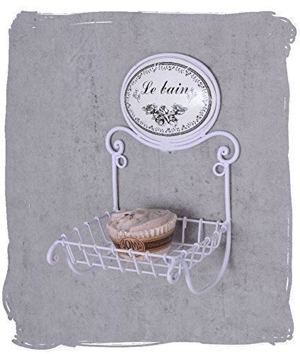 Wandablage Badregal Weiss Duschablage Wandkorb Shabby Chic Seifenschale
