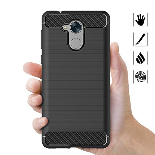 Funda Honor 6C  AICEK Negro Silicona Fundas para Huawei Honor 6C Carcasa Huawei Honor 6C Fibra de Carbono Funda Case  5 0 Pulgadas 