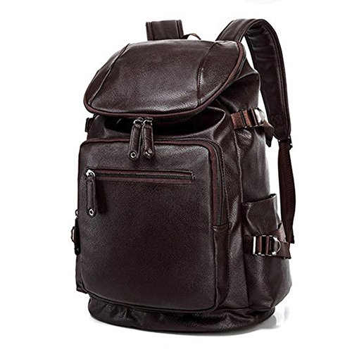 MAGIC UNION PU Leder Vintage Rucksack Daypacks Wanderrucksack Backpack Daypacks Damen Herren Studenten Schultertasche Für Camping Reise Schulranzen und Laptop,IPhone,IPad in 2 Farbe - 2