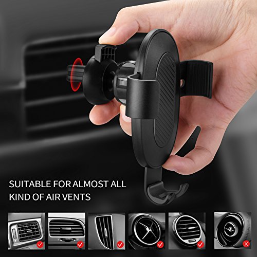 Handyhalterung Auto , Humixx [Lebenszeit-Garantie] 360 Â° Ein-Hand-Operative Auto-Air Vent Universal-Handyhalterung Kompatibel fÃ¼r Phone mit einer Breite von 6,5 cm- 9cm-Schwarz