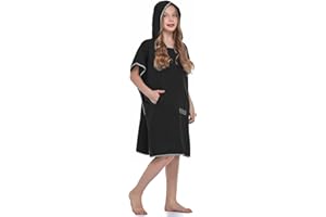 FLYILY Serviette Poncho Ultra légère et, Surfing Changement Serviette Robe avec Capuche Microfibre