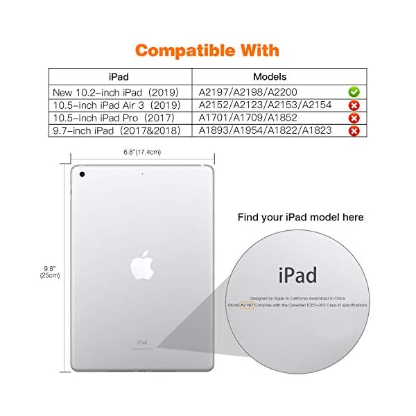 MoKo Funda para Nuevo iPad 8ª Generación 10.2" 2020 (10.2 Pulgadas) / iPad 7ª Generación 2019, Delgado Función de Soporte TPU Protectora Plegable Cubierta Trasera Transparente - Negro - Image 4