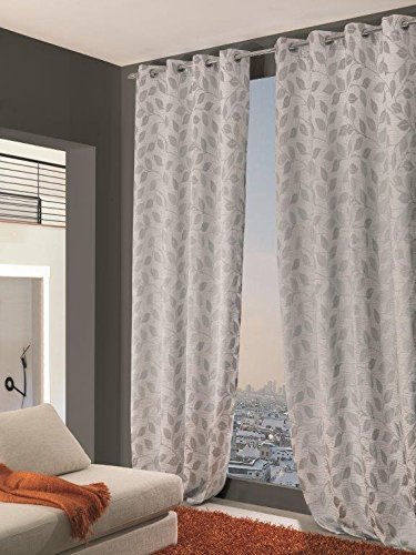 Home Collection PER129 Tenda Perla, Poliestere, Grigio, 140x280 cm