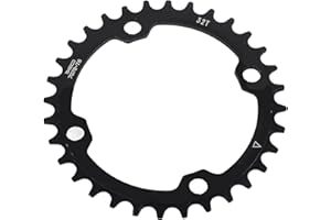 SolUptanisu Single Chainring Narrow Wide Chainring 104 BCD BMX MTB Road Mountain Bike icletta Singola velocità manovella Anello di Riparazione Parti 32/34/36/38T(32T-Nero)