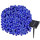 Yasolote 22M Guirlande Solaire 200 LED 8 Jeux de Lumière Guirlande Lumineuse Idéal pour la Décoration de Fête, Mariage, Anniversaire et Jardin Extérieur (Bleu)