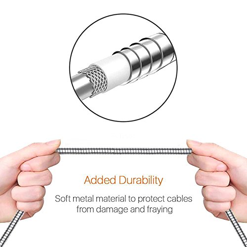 Hunletai C  ble Micro USB   1m 3 3ft  Lot de 2     Cable Chargeur M  tal Cordon Charge   Synchro Ultime Rapide pour Samsung Galaxy S7 Edge S6 S5 S4 S3  Nokia Huawei  Nexus  LG  Sony  HTC  Appareils Android - Gris