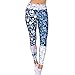 Produktbild Komise Frauen Mädchen Drucken Sport Gym Yoga Laufen Fitness Leggings Hosen Athletische Dünne Hosen (Blau, L)