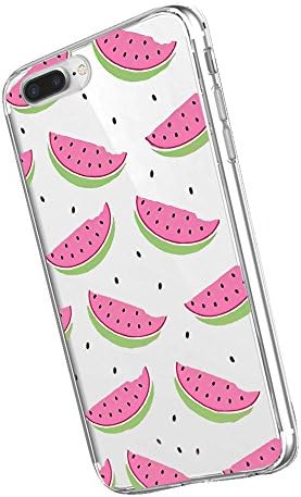 Inonler summer watermelon cute and funny foods print pattern pink color soft transparent case(iPhone 6/6S,pink)