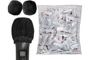 ZLCC Lot de 300 protections jetables pour microphone - Protection contre le vent - En tissu non tissé - Noir