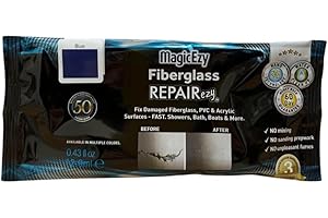 MagicEzy Fibreglass RepairEzy (Blue) | Fibreglass Repair Kit in a Tube | Fix Cracks, Chips, Holes Fast | Fibreglass and Acrylic Showers, Baths, Hot Tub, Canoes, Jet Ski, Boats | Ultra Strong