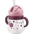 Sippy Cup for Baby Months 6+, Weighted Straw Non Spill Cup for Toddlers, Baby Straw Cup with Handles, Spill-Proof, Leak-Proof Soft Spout Cup 260ml, BPA Free (Purple)