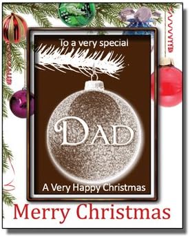 Christmas Chocolate Bauble card with Name - Dad