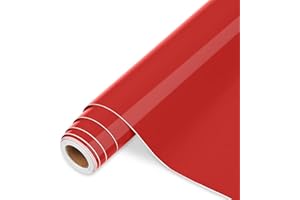 IIMAGINE VINYL Vinilo Adhesivo Rojo - 30,5 cm x 366 cm de Vinilo Permanente Rojo Brillante, Vinilo Rojo para Cricut, Silhouette Cameo, la mayoría de las máquinas de corte