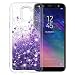 Produktbild MASCHERI Hülle für Samsung Galaxy A6 2018, Fließen Flüssig Bling Glitzer Kratzfest Luxus Shiny handyschalen Glanz Cover für Samsung A6 2018 - Lila