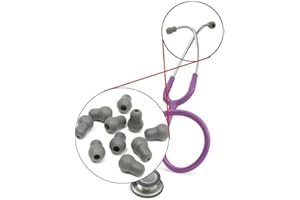 SHINEKOO Lot de 10 embouts d'oreille souples en silicone compatibles avec stéthoscope Littmann (noir)