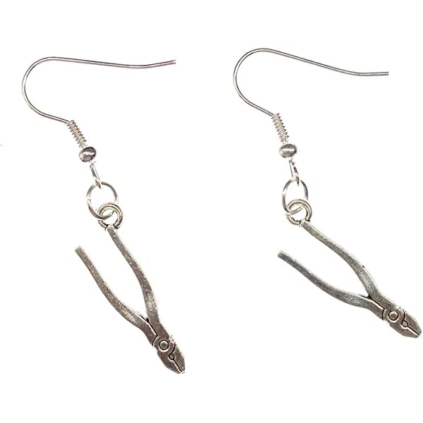 Hammer Ohrringe Hänger 30mm - Handmade Modeschmuck Versilbert